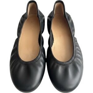 Tieks by Gavrieli Matte Black Leather Ballet Flats Foldable Shoes Size 8